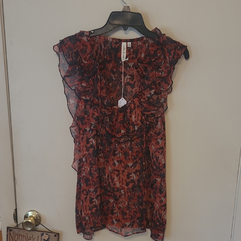 Robbi & Nikki by Robert Rodriguez Red and Black Blouse